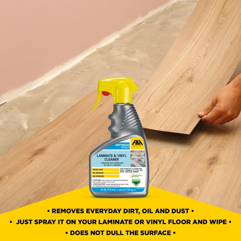 FILA Surface Care Solutions, SOFTWASH SPRAY, Laminate Floor Cleaner and