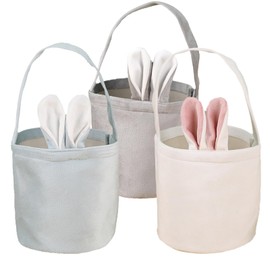 Spldsun Pack of 3 children's Easter baskets with handles, Easter basket with handle, storage of Easter bags, perfect for your child's first Easter and for years to come, d'Alene to