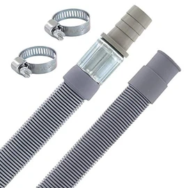 DL-pro 1 m Drain Hose Extension Diameter 19/19-22 mm with Hose Clamp Universal Waste Water Hose -20 °C to +90 °C for Dishwasher Washing Machine