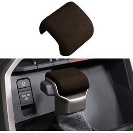 GCZCC for 2024 Tacoma Accessories Suede Car Center Console Gear Shift Knob Trim Cover with Tundra 2025 2022 Sequoia 2023 Automobile Interior Shifter Head Protector-Mocha Brown