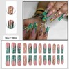 SEENEEY Uñas Postizas Cuadradas Largas Con Punta Francesa, Uñas Artificiales