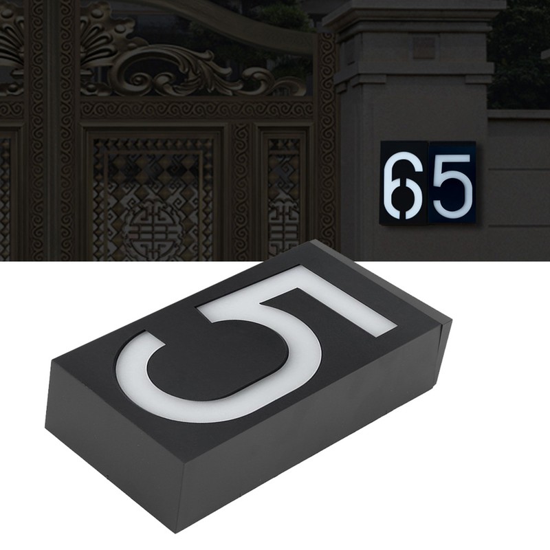 Outdoor Solar Power LED Number Sign Light House Hotel Store