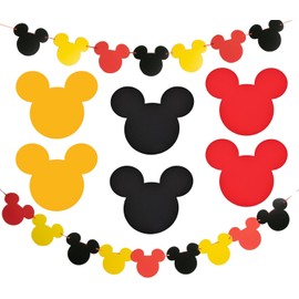 60Pcs Cartoon Mouse Cutouts Banner for Birthday Party Decoration Room Decor