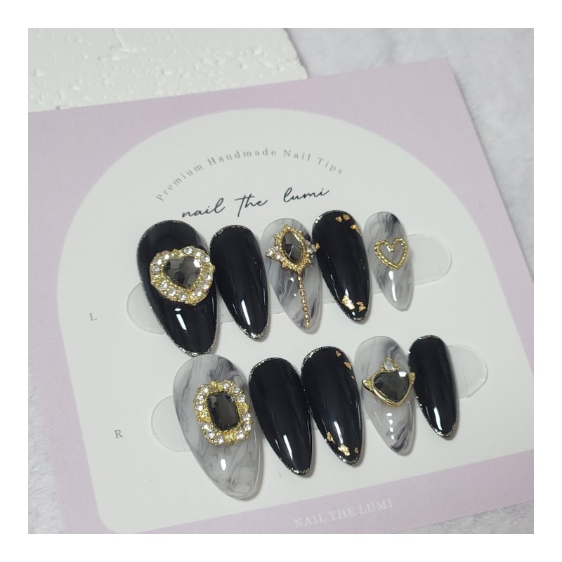 Twilight Crown Handmade Nail Tips - Short Ballerina / 트와일라잇