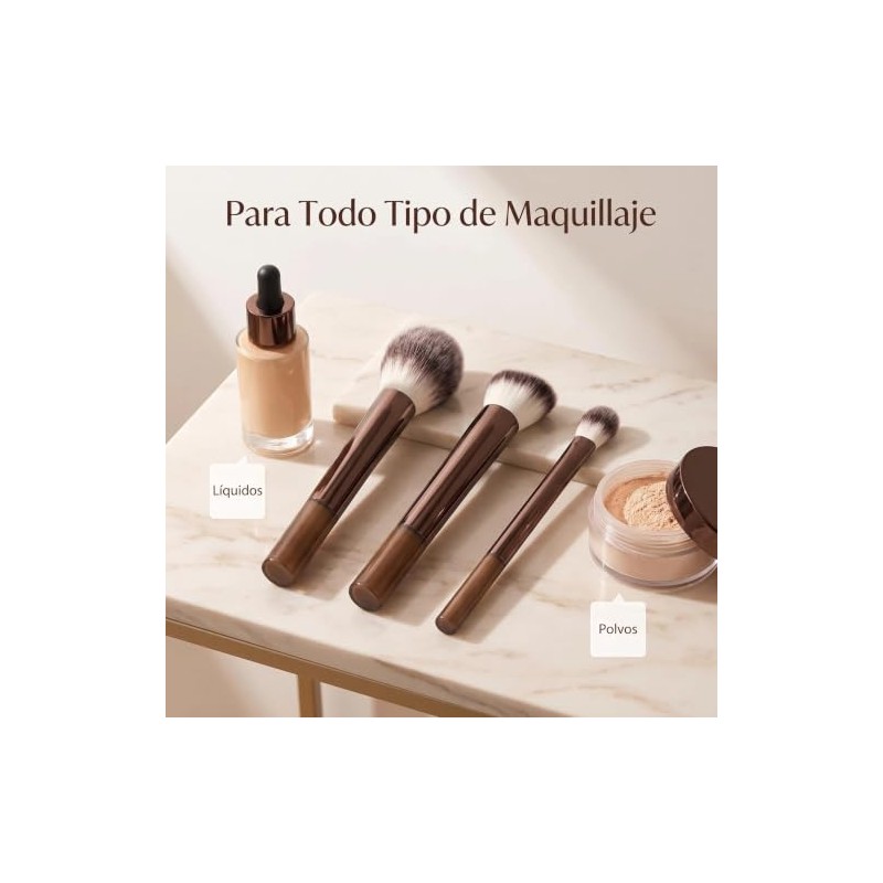 Brochas de Maquillaje Profesional 15 Set,Maquillaje con Esponja Multifuncional,Aluminio con