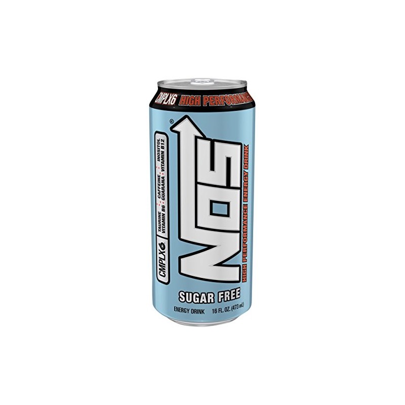 NOS Sugar Free Energy Drink, 16 fl oz, 12 pack