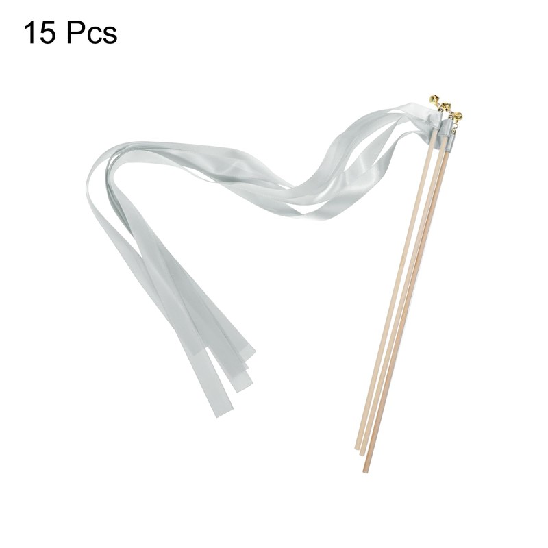 sourcing map 15Pcs Wedding Party Ribbon Streamers Sticks for Wedding