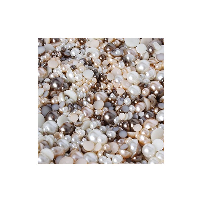 15g Mixed Colours Size Flat Back Pearls Cabochons Decoden 2mm