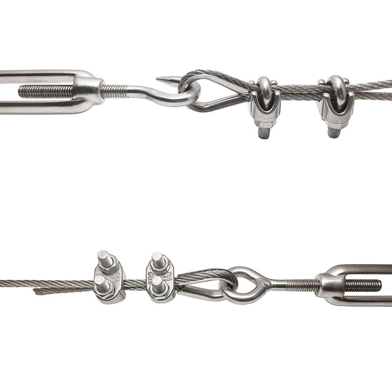 JCBIZ 2pcs M10 Turnbuckle Screw Hook to Eye Strainer Fence