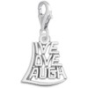 Sterling Silver Livelovelaugh Charm with Lobster Claw Clasp, Charms for