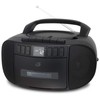 GPX BCA209B Portable Am/FM Boombox with CD and Cassette Player,