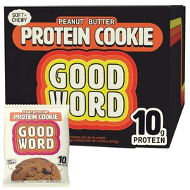 Peanut Butter Protein Cookie, Soft & Chewy, High Protein Snack, Gluten-Free, Grain-Free, Dairy-Free, No Seed Oils, No Refined Sugars, Made with Almond Butter & Collagen, 12-Pack