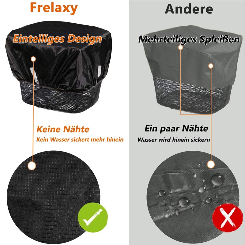 Frelaxy Bicycle Basket Cover Waterproof with Reflective Strips, Rain Cover