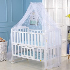 Baby Mosquito Net, Ruspela Bed Canopy Cot Net Crib Dome Net Delicate Lace Decoration Great Breathability Keep Your Baby Away From Mosquitoes