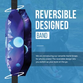 SwitchBands Reversible Phone Grip Strap | Comfortable Cell Phone Finger Holder & Phone Loop for Secure Handling | Phone Hand Straps for Phone Cases | Wireless Charging Compatible - Midnight Blue