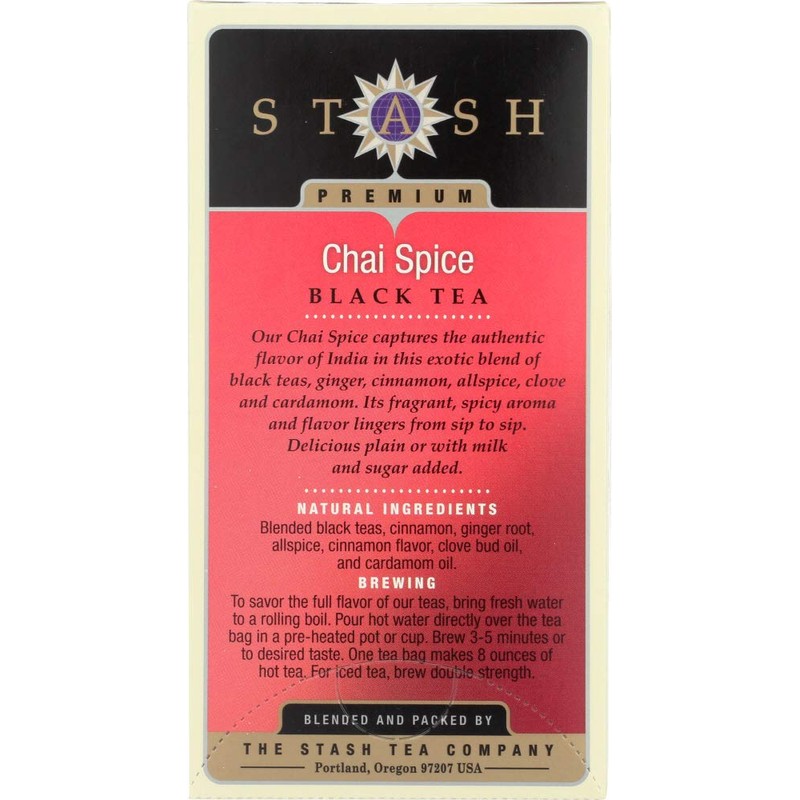 Stash Premium Chai Spice Black Tea Bags, 20ct(Case of 2)