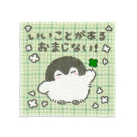 Koupenchan 53-0040070 Omanai Towel Handkerchief, Green, Gauze Pile Checker, Approx. 9.8 x 9.8 inches (25 x 25 cm)
