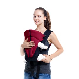 SONARIN Classic Front and Back Baby Carrier, Ergonomic, One Size Fit for All, Adapts to the Growth of Your Child, Three Carrier Methods, Ideal Gift (Dark Red)