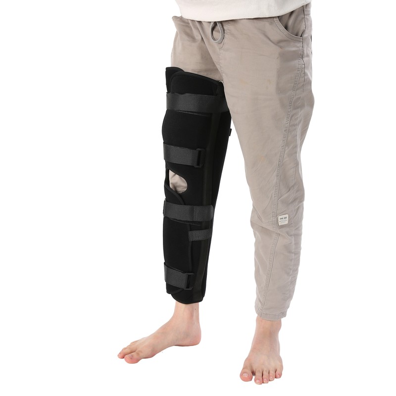 Knee Immobilizer One Piece Lightweight Steel Plate Supports Adjustable Comfortable
