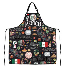 VAMSII Mexico Trip Gift Mexico Grilling Apron Mexico Bachelorette Party Gift Mexico City Souvenirs Mexican Theme Gift (CAMexicoBlack)