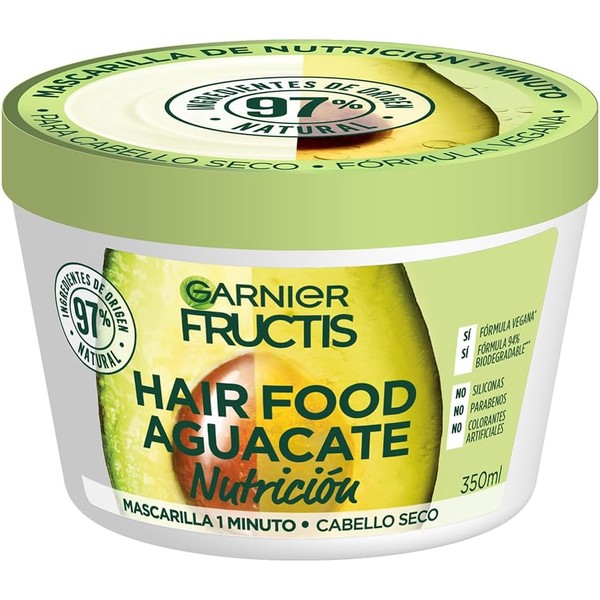 Garnier Fructis Hair Food Aguacate Mascarilla Nutrición para cabello seco,