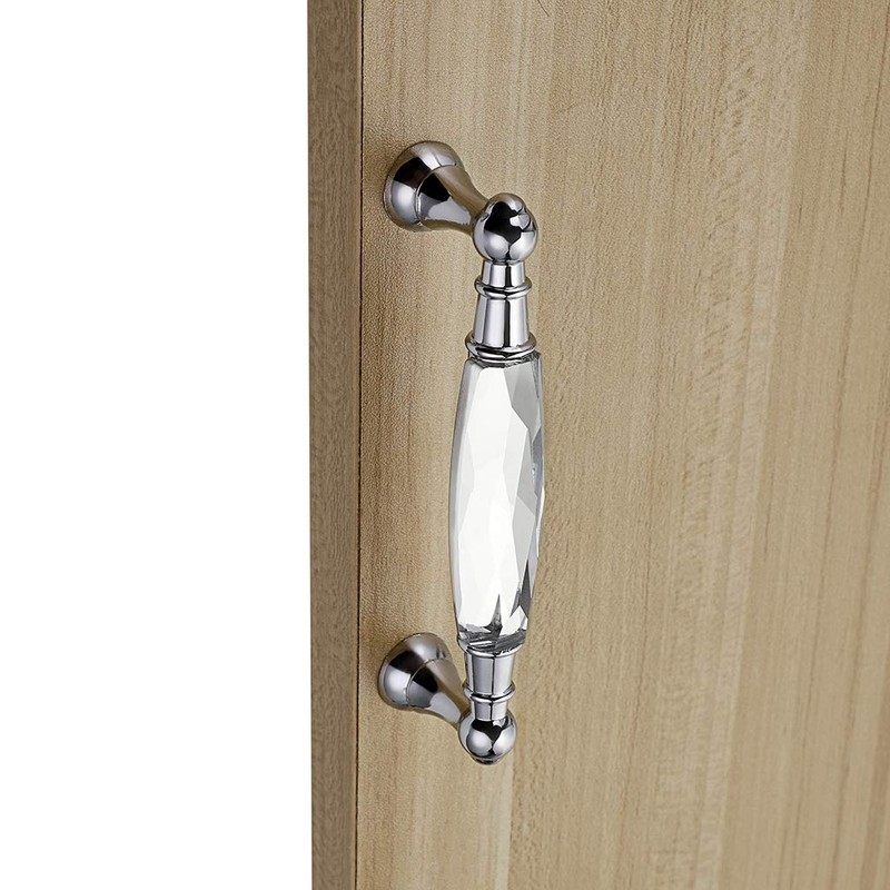 IGNPION 2pcs Crystal Drawer Handles Drawer Wardrobe Kitchen Door Knob