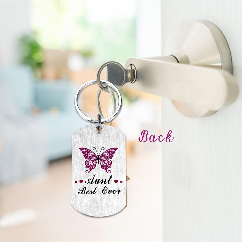 EE&YU Aunt Gifts Keyring - Best Auntie Birthday Gifts for
