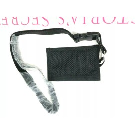 Victoria's Secret Pink Lanyard Bifold Wallet Mesh Pure Black NWT