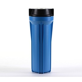 Hydronix HF2-10BLBK38, 10" Blue Housing with Black Flat Cap For RO & Filtration Systems, 3/8" Ports