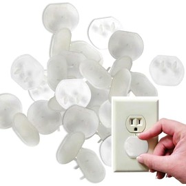 Electrical Outlet Safety Caps For Childproofing/Baby Cover Plugs and Draft Insulation Pack (Clear, 36 Pc)