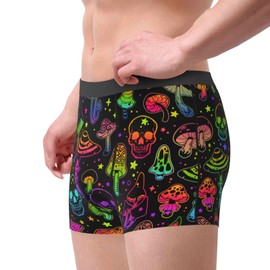 Yomko Rainbow Mushroom Skull Men'S Boxer Briefs Underwear For Men Gift Trunk M