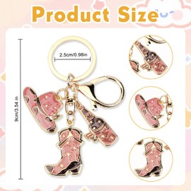 Western Cowboy Hat Boot Keychain, Unique Creative Keyring for Students, Car Keys and Backpack, Perfect as Women's Gifts, Birthday Presents for Mum, Sentimental Souvenirs for Friends and Couples
