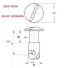 Dzus Studs Oval Head Quarter Turn Fastener NOS (10) A6T29