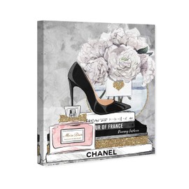 The Oliver Gal Artist Co. Fashion and Glam Wall Art Canvas Prints 'Blooming Books from Paris'