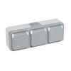 legrand 191515 Plexo Triple Socket for Flush-mounting, Gray