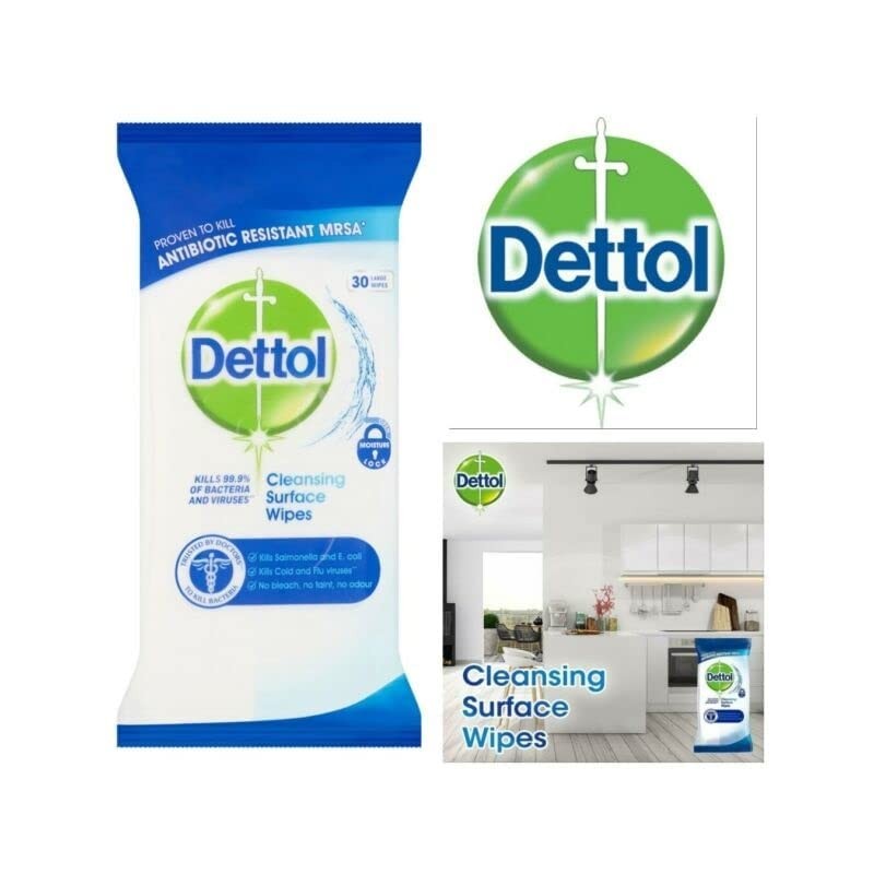 Dettol Anti - Bacterial Cleansing Surface, 30 Wipes