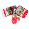 Jingles Christmas Mr and Mrs Owl Tea Towel, Oven Glove,