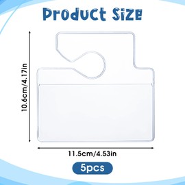 Trinkrittey 5 Pcs Horizontal Clear Parking Permit Holder Parking Pass Holder Rearview Mirror Hanger Parking Permit Card Holder for Car Passes Stickers Permits