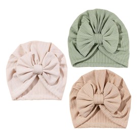 3 Pieces Toddler Bandana Hats, Newborn Hats, Soft Baby Bandana Hats, Baby Girl Baby Boy Hats, Baby Hearing Protection Hats