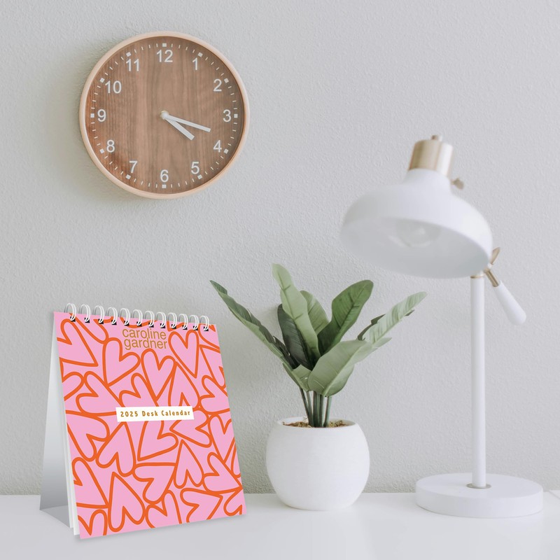 2025 Caroline Gardner Hearts & Mixed Prints Desk Calendar