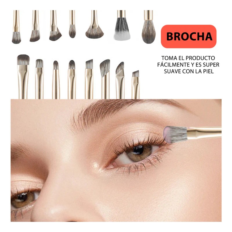 Kit De Herramientas De Maquillaje Con Brochas Y Esponjas Gris