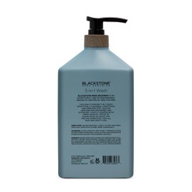 Blackstone Men's Grooming 3-in-1 Wash for Men with Coconut Oil, Aloe and Caffeine | Cleanses & Conditions Hair, Body, & Face | For All Skin & Hair Types - Ocean Blue (32 Fl Oz)