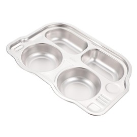 Ciieeo Stainless Steel Dinner Plate Compartment Children's Plate for Family Gatherings