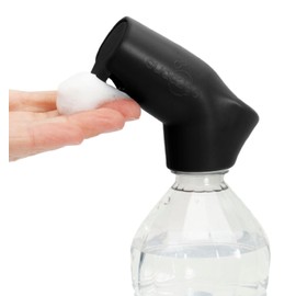 Suds2Go Refillable Caps, 2 Pack - Universal Fit Turns Most Disposable Water Bottles Into A Hand Washing Station - Includes Refillable Soap Reservoir - Conveniently Sized to Take on The Go - Black