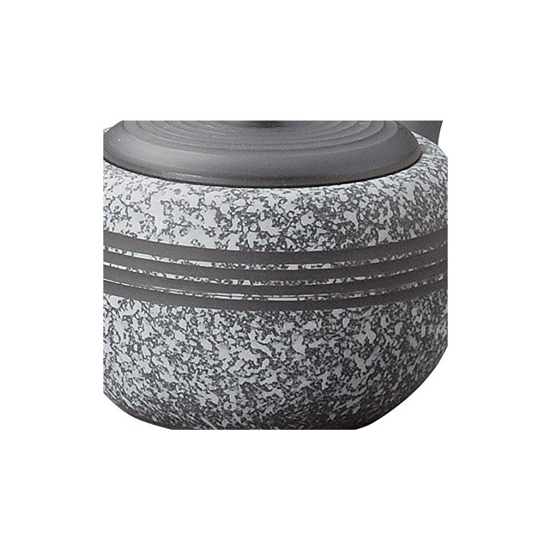 Tokoname Ware Kagayo Komaru Teapot Black Mud Line Y865