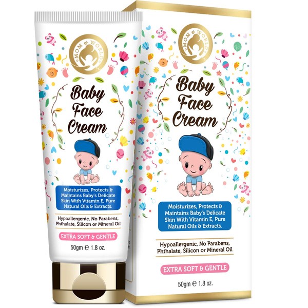 Mom & World Baby Face Cream Extra Soft and Gentle, 50g - No Parabens, Slicon or Mineral Oil