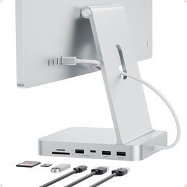 PULWTOP USB C HUB for iMac 24 Inch 2021/2023/2024, 7-in-1 iMac USB Hub for iMac M1/M3/M4, iMac Accessories with USB C 10 gbps, 3 x USB A, SD/TF Card Reader, Supports M.2 NVME SSD (Not Included), Silver