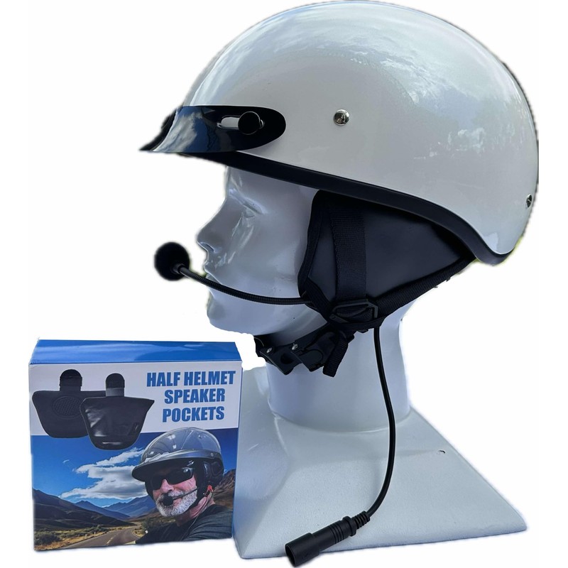 Daytona Helmets Skull Cap Half Helmet- DOT Approved- with Speaker