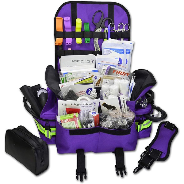 Lightning X Small First Responder EMT EMS Trauma Bag Stocked First Aid Fill Kit B