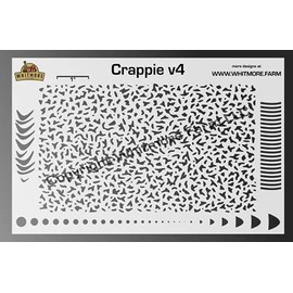 Whitmore Farm LLC Crappie v4 Mesh Fishing Lure Airbrush Stencil - Mylar Reusable (7.5 Mil Mylar)